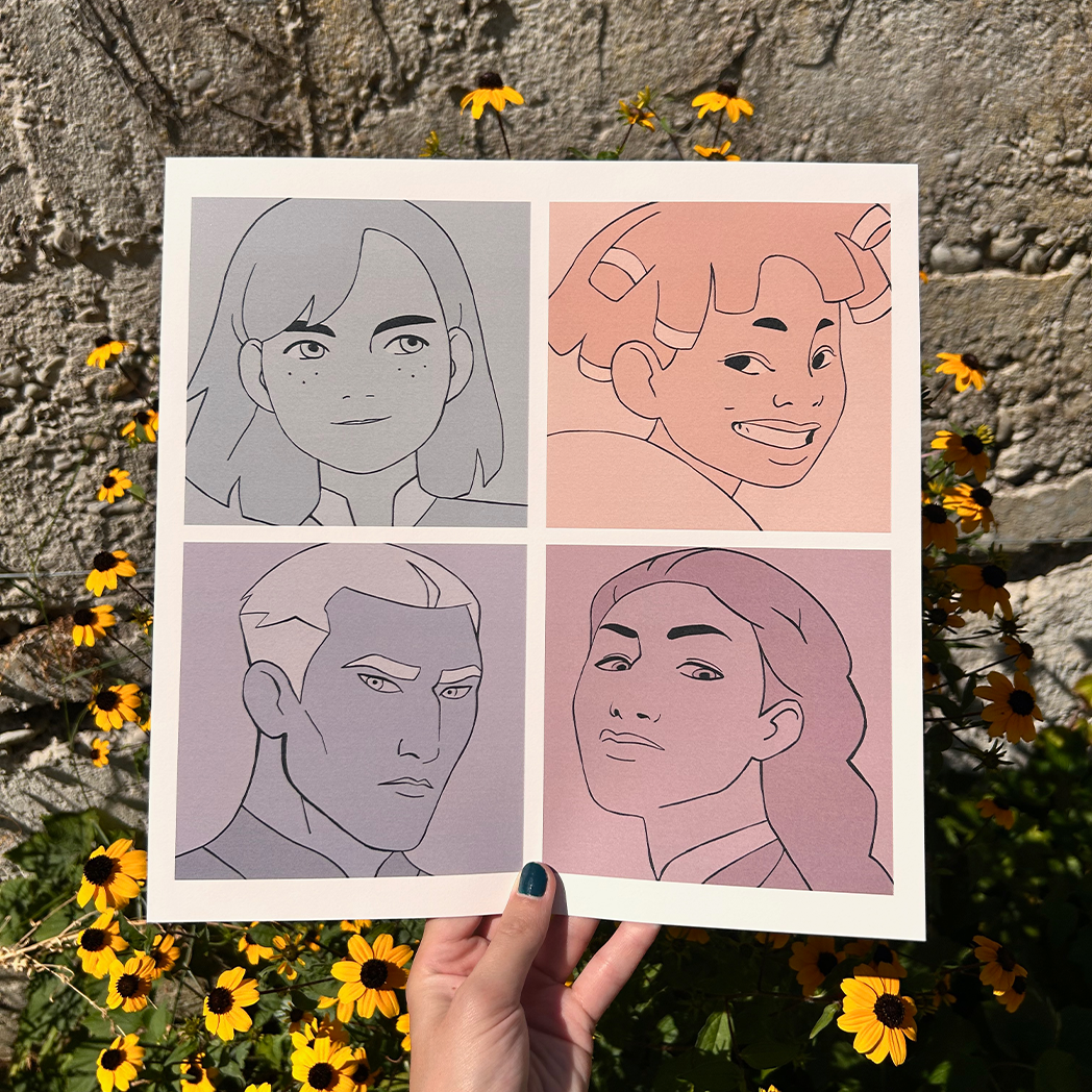 Affiche 4 Portraits La Quête d'Ewilan - Ewilan Salim Ellana Edwin - Andarta Pictures-PRINT