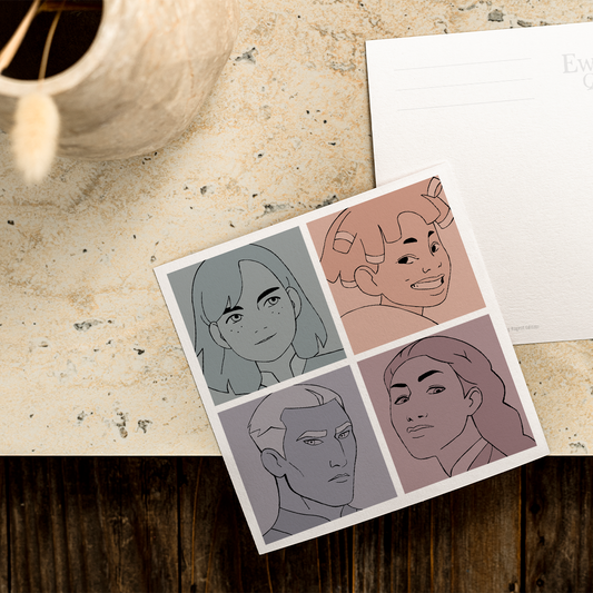 Carte Postale 4 portraits