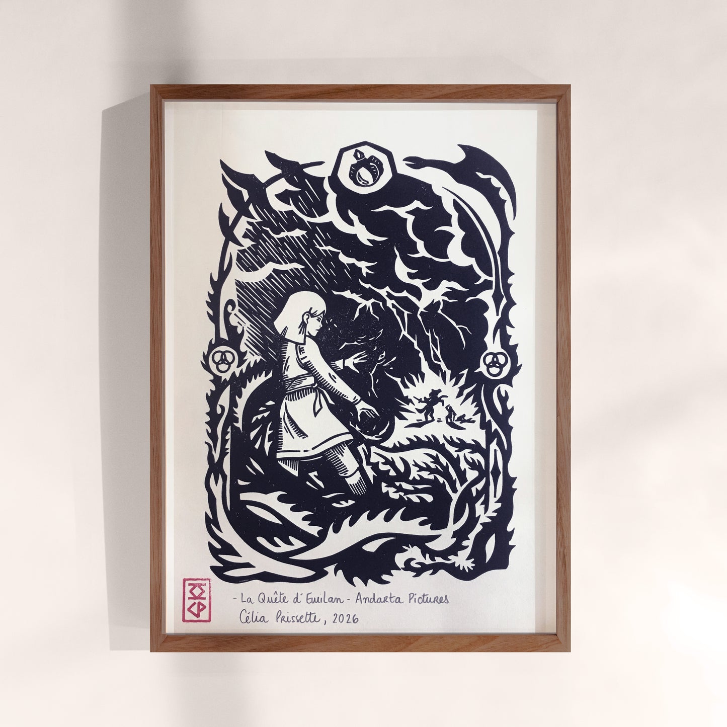 L'Orage - Linogravure signée et numérotée