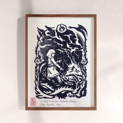 L'Orage - Linogravure signée et numérotée