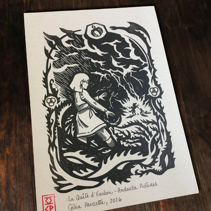 L'Orage - Linogravure signée et numérotée