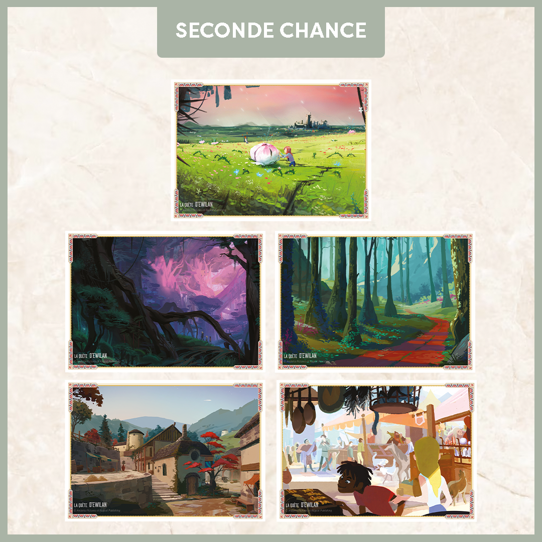 Lot de Cartes Postales La Quête d'Ewilan - designs Kickstarter - Seconde Chance - Andarta Pictures